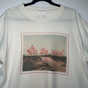 Aritzia Denim Forum On The Road Again Graphic Tee, Medium